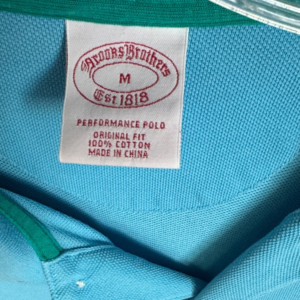 Bundle - Brooks Brothers Original Fit Men's Polo Shirts Green, Red, 2 Blue, Pink - Picture 2 of 2